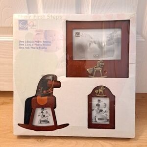 New Vintage Their First Steps Set Of Wooden Frames - Baby Nursery Horse Frames
